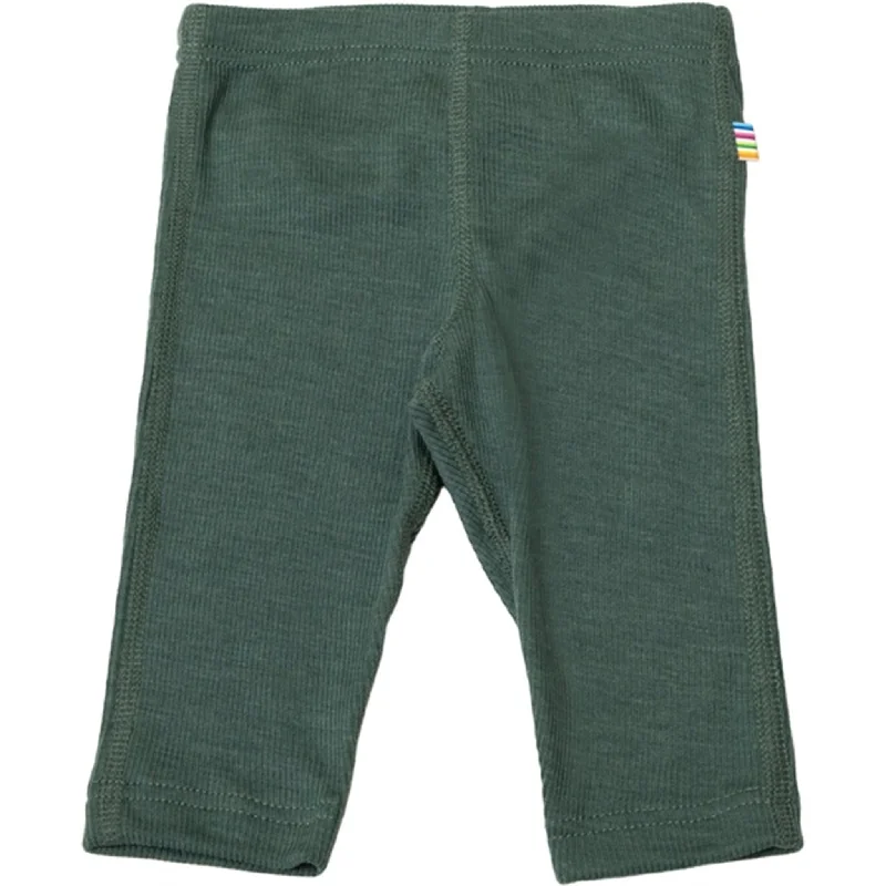 Plus Size Women's Corduroy Tight Trousers in Olive Green for a Retro and Cozy VibeJoha Wool/Silk Dark Green Leggings