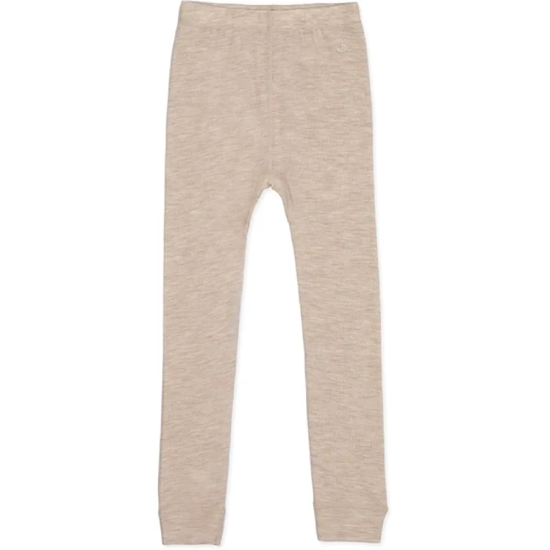 Women's Tight Trousers with Drawstring Waist in Khaki for a Relaxed and Adjustable FitLillelam Uld Leggins Lys Beige