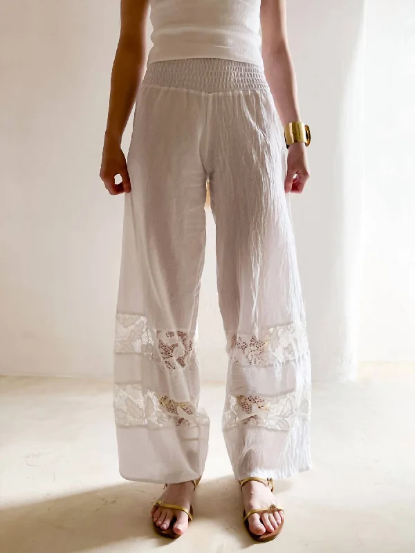 Plus Size Women's Corduroy Tight Trousers in Olive Green for a Retro and Cozy VibeLiz Pant In White