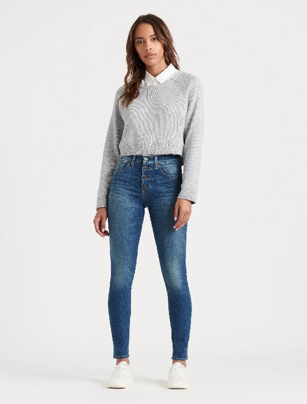 Plus Size Women's Stretch Cotton Tight Trousers in Navy for Comfortable Everyday WearLucky Brand Womens High Rise Bridgette Skinny Jean