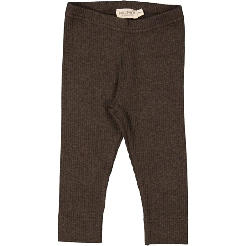 Plus Size Women's Corduroy Tight Trousers in Olive Green for a Retro and Cozy VibeMarMar Modal Deep Choco Melange Leggings