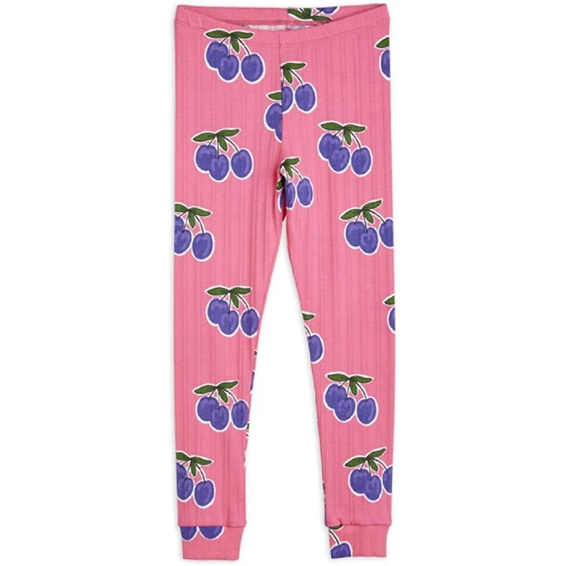 Plus Size Women's Sheer Tight Trousers in Nude for a Subtle and Stylish StatementMini Rodini Plum Aop Leggings Pink Pink