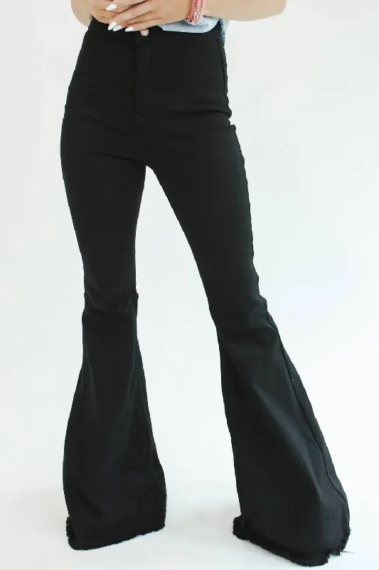 Plus Size Women's Sheer Tight Trousers in Nude for a Subtle and Stylish StatementMonica Flare Jean In Black