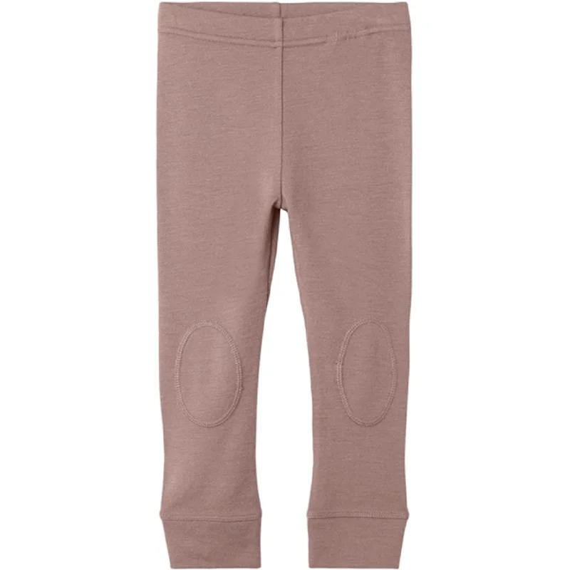 Women's High - Waisted Tight Trousers with Side Slits in Beige for a Trendy LookName it Antler Willow Wool Leggings