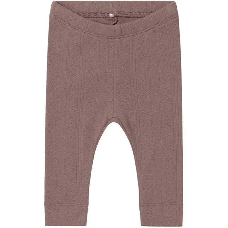 Women's Tight Trousers with Rhinestone Embellishments in Silver for a Sparkly LookName it Deep Taupe Ninna Leggings
