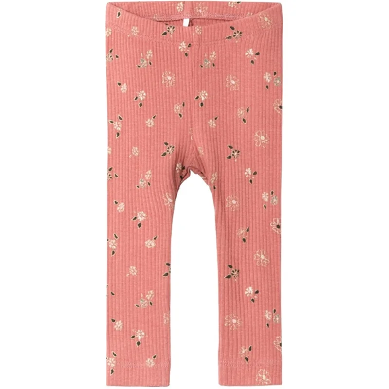 Plus Size Women's Printed Tight Trousers in Floral Patterns for a Spring - Inspired OutfitName it Light Mahogany Osha Leggings