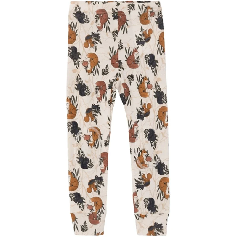 Women's Velvet Tight Trousers in Burgundy for a Luxurious and Elegant AppearanceName it Moonbeam Willit Uld Leggings AOP