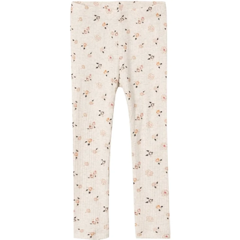 Women's High - Waisted Tight Trousers with Side Slits in Beige for a Trendy LookName it Peyote Melange Osha Leggings