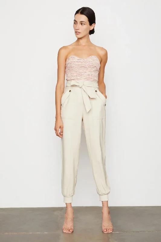 Plus Size Women's Sheer Tight Trousers in Nude for a Subtle and Stylish StatementNavy Pant in Sage