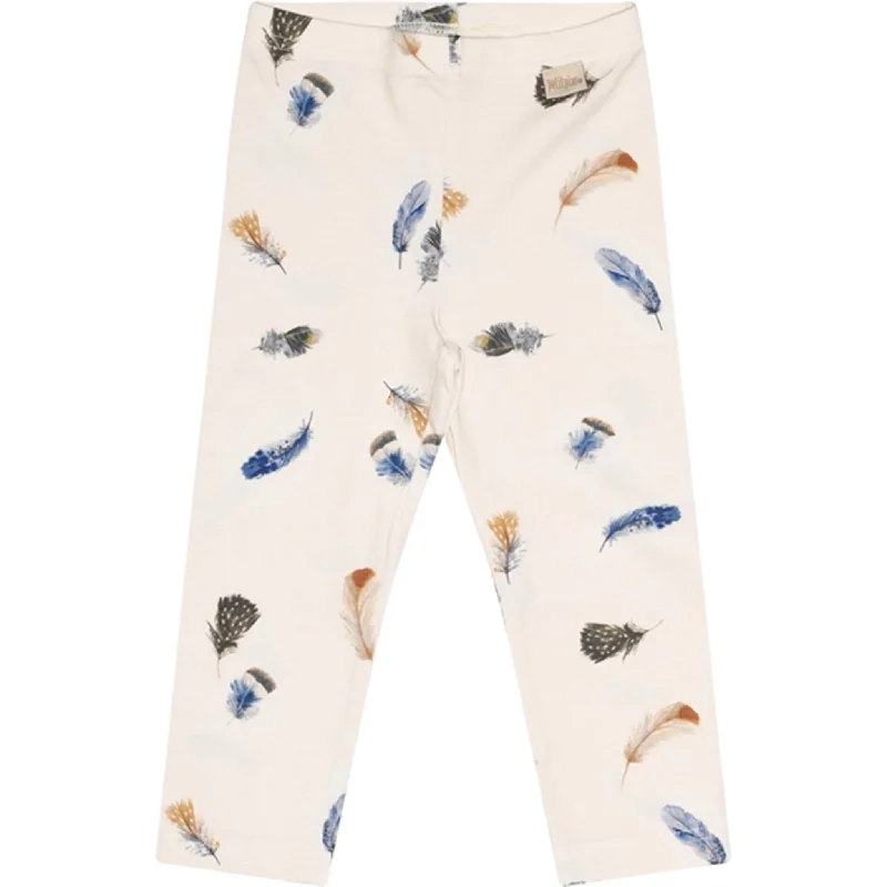 Women's Metallic Tight Trousers in Gold for a Glamorous Party EnsemblePetit Piao® Feather Leggings Printed