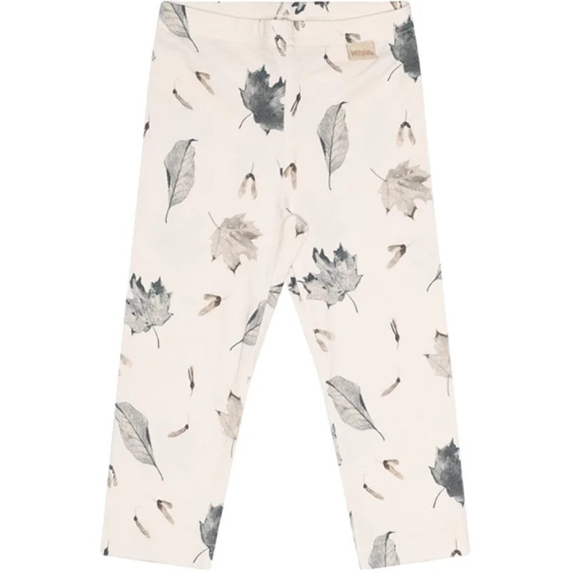 Women's Tight Trousers with Mesh Panels in Black for a Sexy and Modern AppearancePetit Piao® Leaf Leggings Printed
