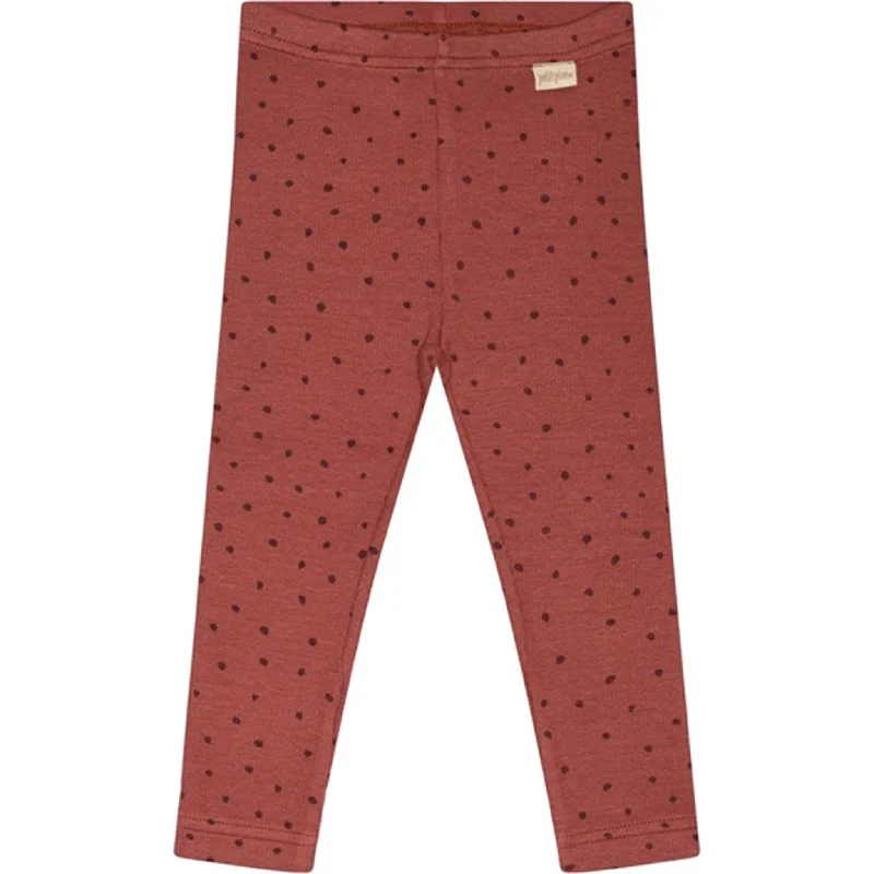 High - Waisted Women's Leather Tight Trousers in Black for a Rock - Chic LookPetit Piao® Berry Dust/Dark Red Leggings Modal Dot