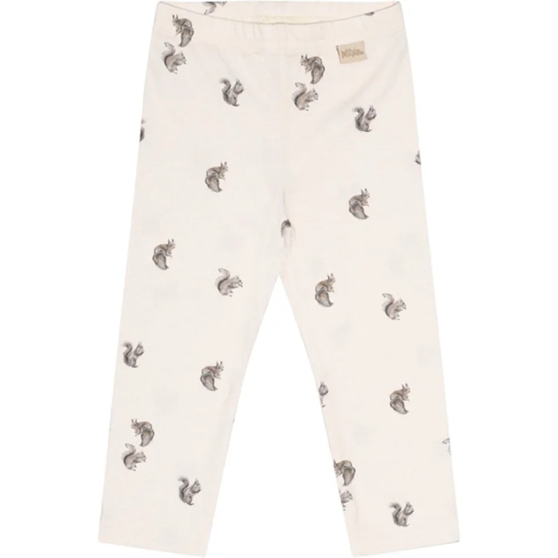 Plus Size Women's Corduroy Tight Trousers in Olive Green for a Retro and Cozy VibePetit Piao® Squirrel Leggings Printed