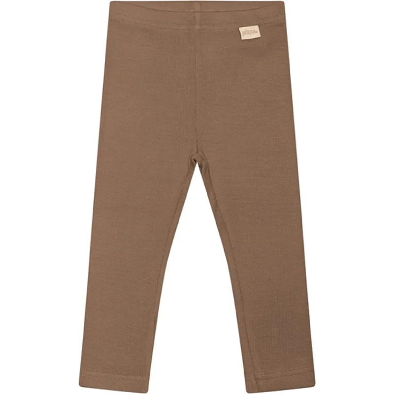 Women's Tight Trousers with Drawstring Waist in Khaki for a Relaxed and Adjustable FitPetit Piao® Walnut Brown Leggings Modal