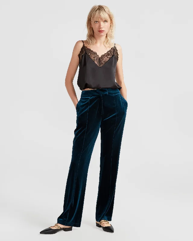 High - Waisted Women's Leather Tight Trousers in Black for a Rock - Chic LookReverie Velvet Pant