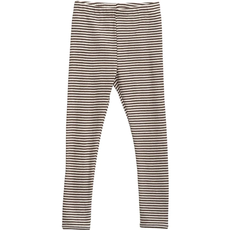 Plus Size Women's Printed Tight Trousers in Floral Patterns for a Spring - Inspired OutfitSerendipity Chestnut/Offwhite Stripe Leggings