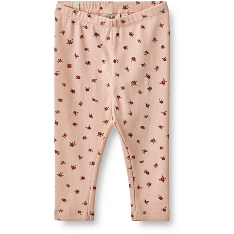 Plus Size Women's Stretch Cotton Tight Trousers in Navy for Comfortable Everyday WearWheat Pink Sand Flowers Jersey Leggings Jules