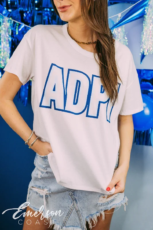 Plus Size Women T Shirt for a Comfortable and Flattering FitPlus Size Women T Shirt for a Comfortable and Flattering FitAlpha Delta Pi PR Simple Letters Tee
