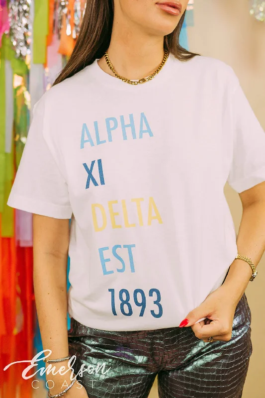 Sequined Women T Shirt for a Sparkly Night OutAlpha Xi Delta Established Tee