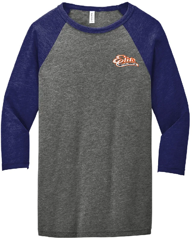 Distressed Women T Shirt with a Laid - Back AestheticDistressed Women T Shirt with a Laid - Back AestheticBella+Canvas 3/4-Sleeve Baseball Tee