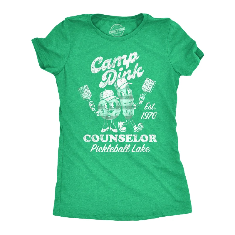 Floral Print Women T Shirt for a Feminine TouchFloral Print Women T Shirt for a Feminine TouchCamp Dink Counselor Pickleball Lake Women's T Shirt
