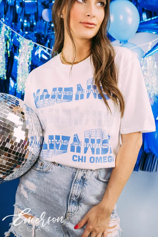 Long Sleeve Women T Shirt for Cooler WeatherLong Sleeve Women T Shirt for Cooler WeatherChi Omega Philanthropy Make A Wish Tee
