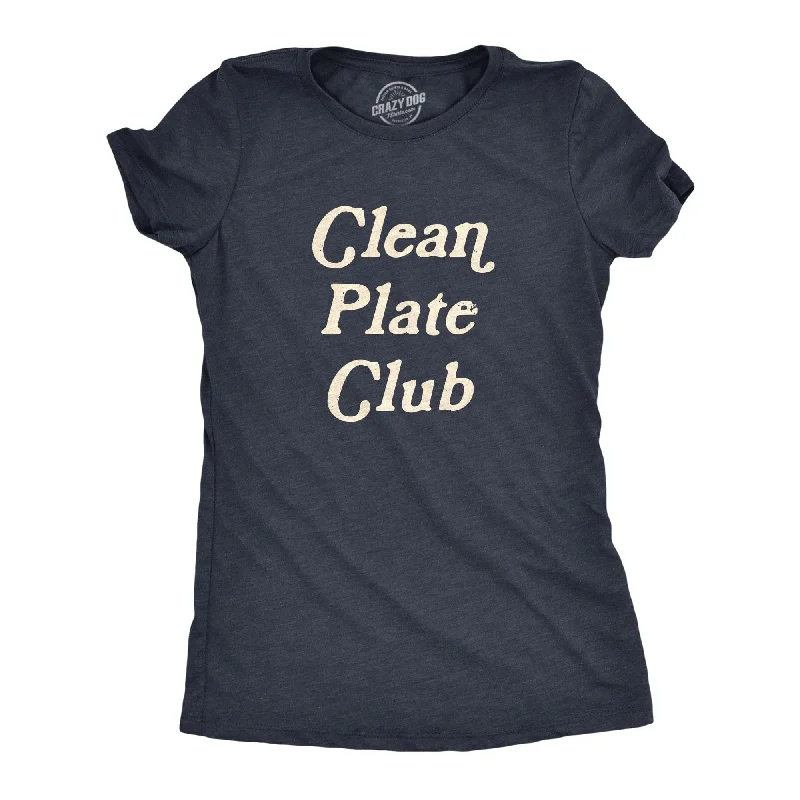 Crop Top Women T Shirt to Pair with High - Waisted BottomsClean Plate Club Women's T Shirt