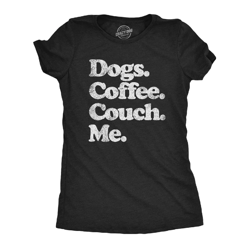 Crop Top Women T Shirt to Pair with High - Waisted BottomsDogs Coffee Couch Me Women's T Shirt