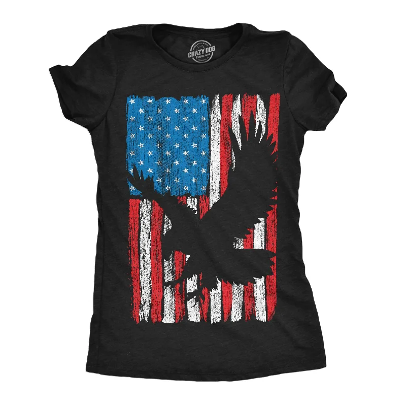 Ringer T Shirt Women with Retro - Inspired StripesRinger T Shirt Women with Retro - Inspired StripesEagle In Flag Women's T Shirt