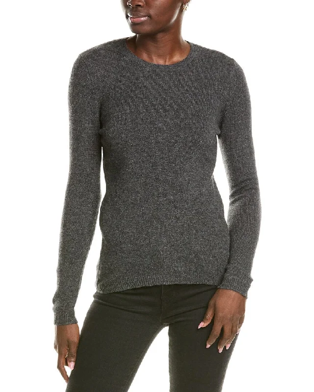 Cropped Women Sweater to Pair with High - Waisted BottomsForte Cashmere Crewneck Cashmere Sweater