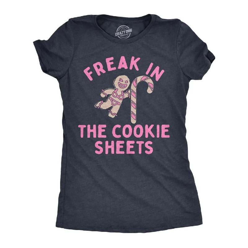 Distressed Women T Shirt with a Laid - Back AestheticDistressed Women T Shirt with a Laid - Back AestheticFreak In The Cookie Sheets Women's T Shirt