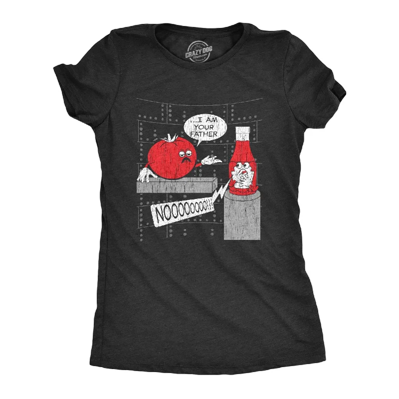 Sleeveless Women T Shirt for Summer ComfortI Am Your Father Ketchup Women's T Shirt