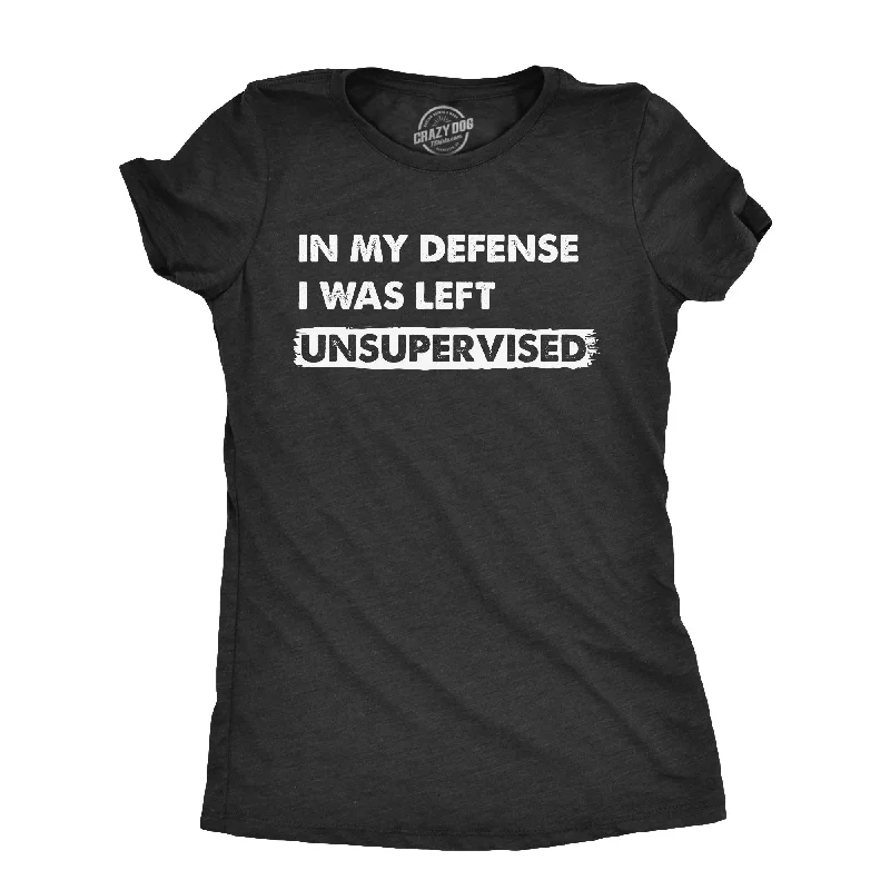 Ringer T Shirt Women with Retro - Inspired StripesIn My Defense I Was Left Unsupervised Women's T Shirt