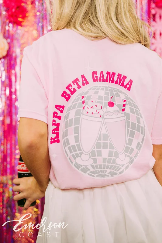 Ringer T Shirt Women with Retro - Inspired StripesRinger T Shirt Women with Retro - Inspired StripesKappa Beta Gamma Bid Day Disco Diner Tee