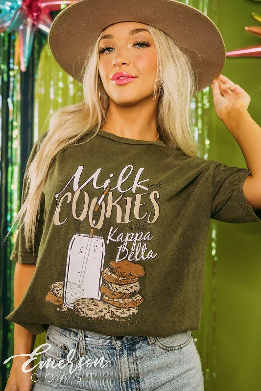Moisture - Wicking Women T Shirt for Active LifestylesMoisture - Wicking Women T Shirt for Active LifestylesKappa Delta Philanthropy Milk and Cookies Tee