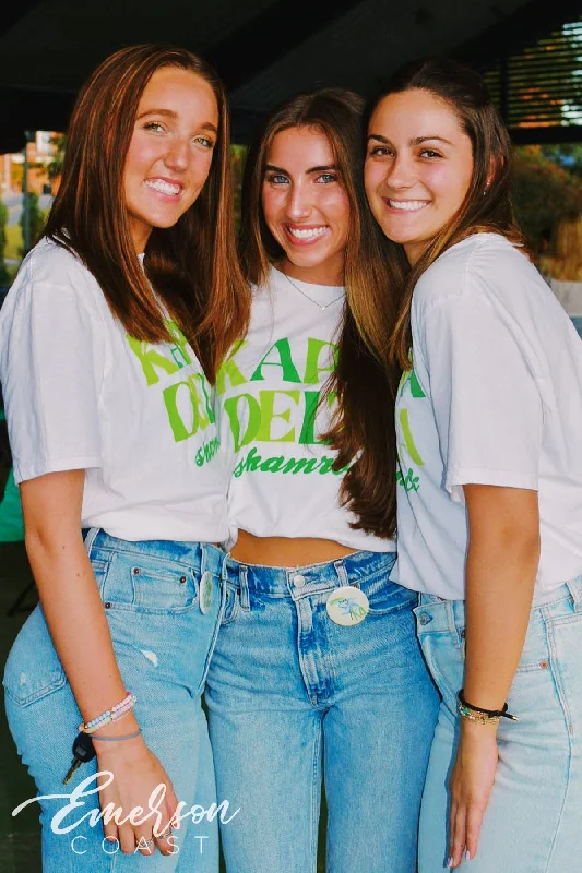 Muscle Women T Shirt for a Sporty and Casual LookMuscle Women T Shirt for a Sporty and Casual LookKappa Delta Philanthropy Shamrock Monochromatic Tee