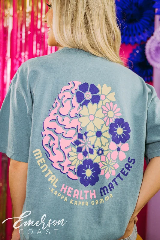 Pocketed Women T Shirt for Added FunctionalityPocketed Women T Shirt for Added FunctionalityKappa Kappa Gamma Philanthropy Mental Health Matters Tee