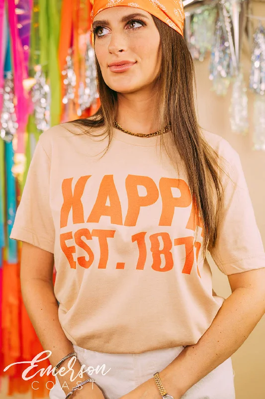 Striped Women T Shirt in a Classic PatternKappa Orange Established Tee