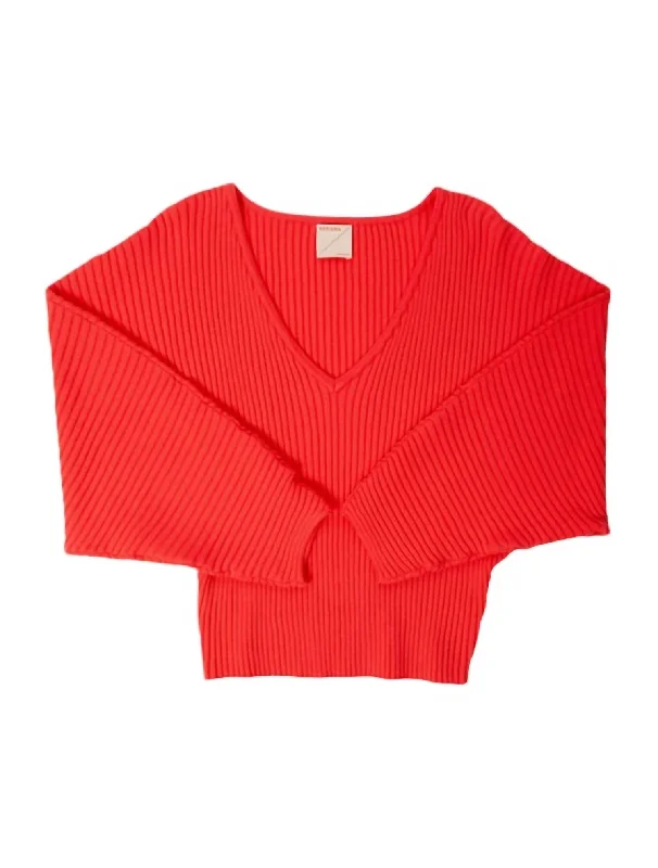 V - Neck Women Sweater to Elongate the NecklineKeke Top In Sachet Rose