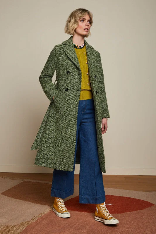 Cashmere Women Sweater with a Luxurious Soft TouchKING LOUIE Jade Green Robin Coat