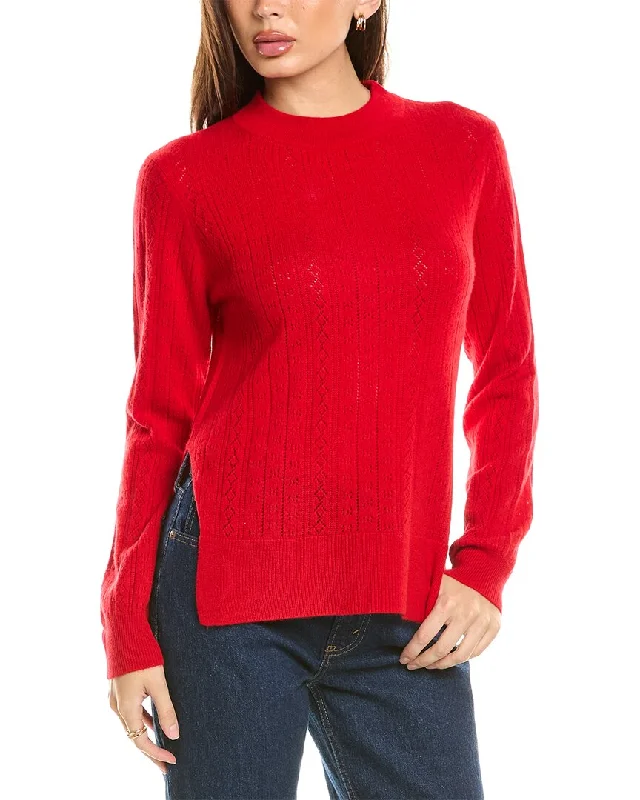 Turtleneck Women Sweater for a Classic and Elegant StyleMalo Cashmere Pointelle Wool & Cashmere-Blend Sweater