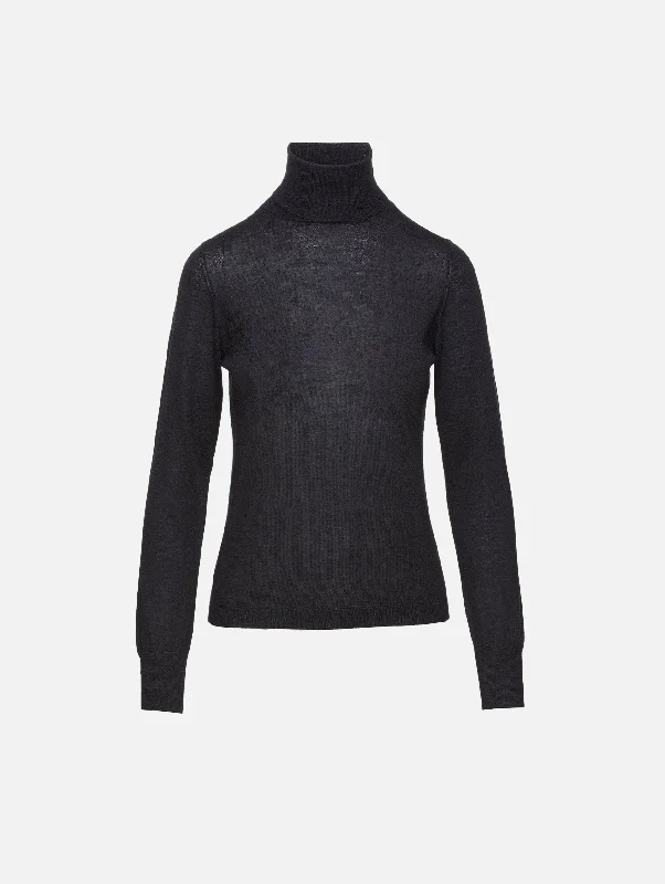 Cable - Knit Women Sweater with Intricate PatternsMerino Turtleneck Sweater