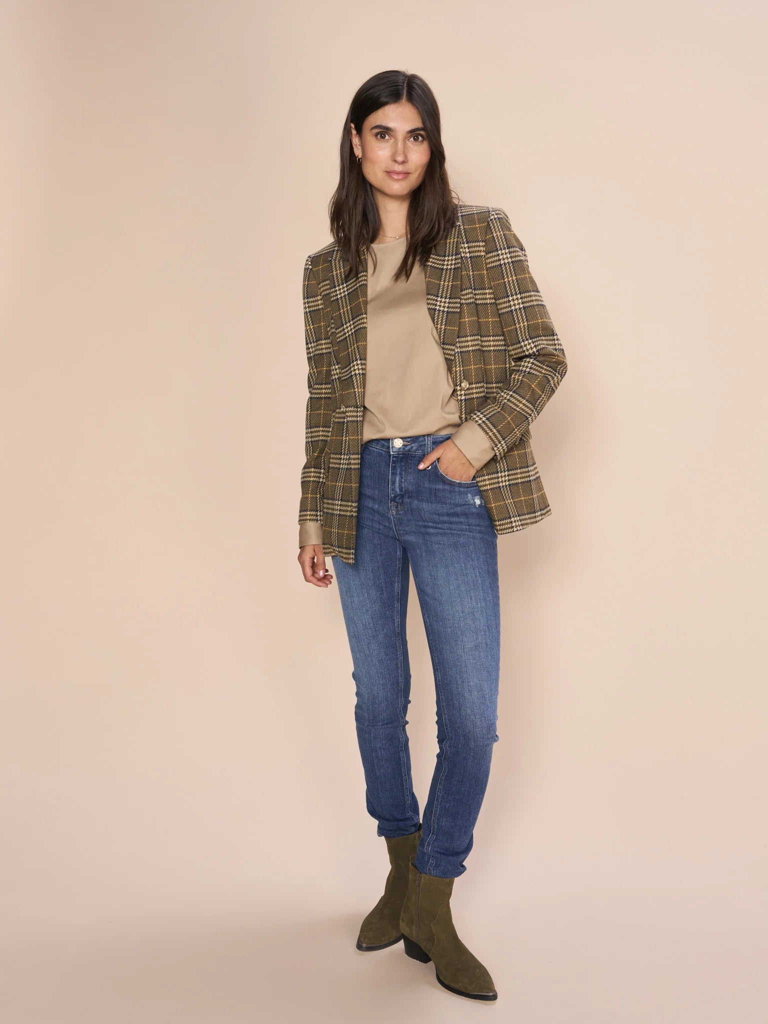 Hooded Women Sweater for Added Comfort and StyleMos Mosh Fir Green Wanda Soft Blazer