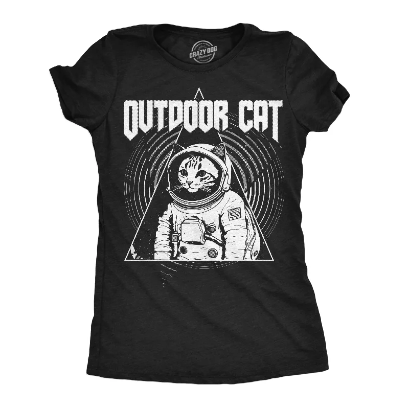 V - Neck Women T Shirt to Enhance the NecklineV - Neck Women T Shirt to Enhance the NecklineOutdoor Cat Space Women's T Shirt