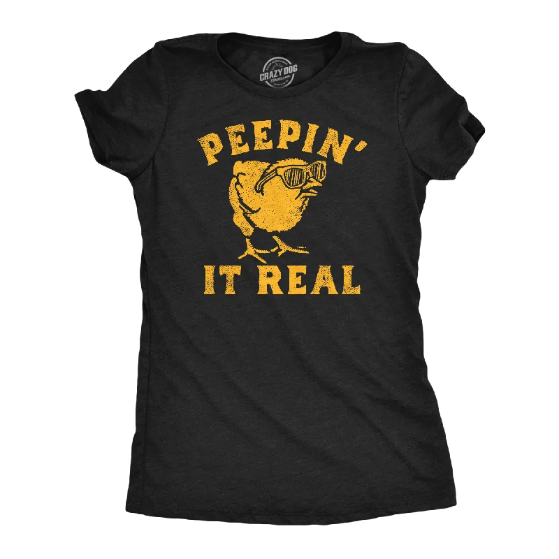Crop Top Women T Shirt to Pair with High - Waisted BottomsCrop Top Women T Shirt to Pair with High - Waisted BottomsPeepin It Real Women's T Shirt