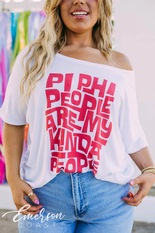 Sleeveless Women T Shirt for Summer ComfortPi Phi People Are My Kinda People Slouchy Tee