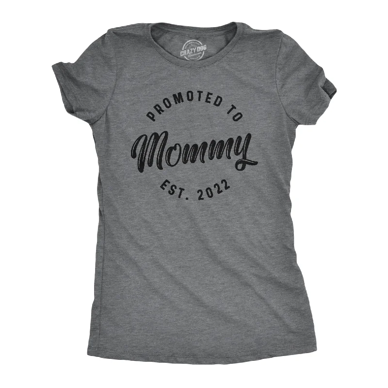 Distressed Women T Shirt with a Laid - Back AestheticPromoted To Mommy 20XX Women's T Shirt