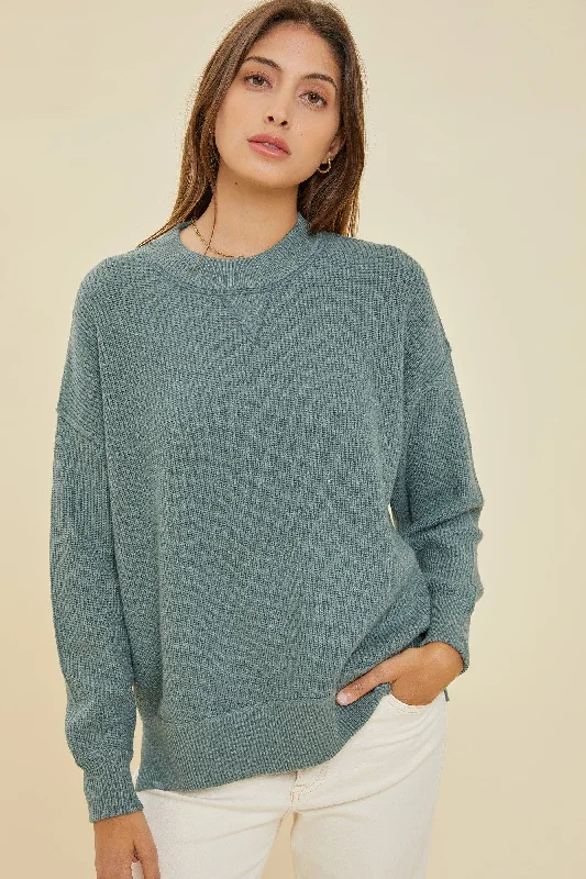 Button - Down Women Sweater for a Versatile LookSage Knit Side Slit Sweater