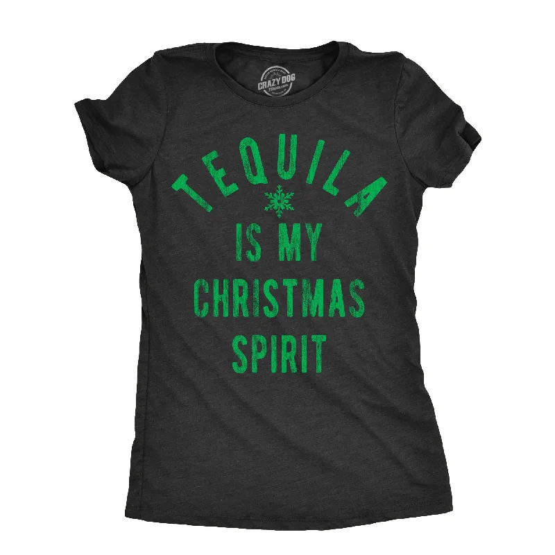 Floral Print Women T Shirt for a Feminine TouchTequila Is My Christmas Spirit Women's T Shirt