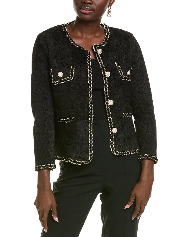 Cropped Women Sweater to Pair with High - Waisted BottomsTo My Lovers Fuzzy Eyelash Jacket